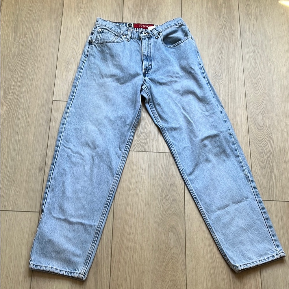 Vintage Levi’s silver tab Loose Lightwash high waisted Blue Jeans Pants Size 7